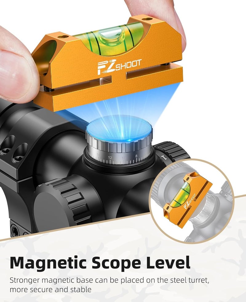 EZshoot Scope Leveling Kit High Precision Scope Bubble Level and Universal Magnetic Scope Level Reduce Long Distance Errors Gold - Image 3